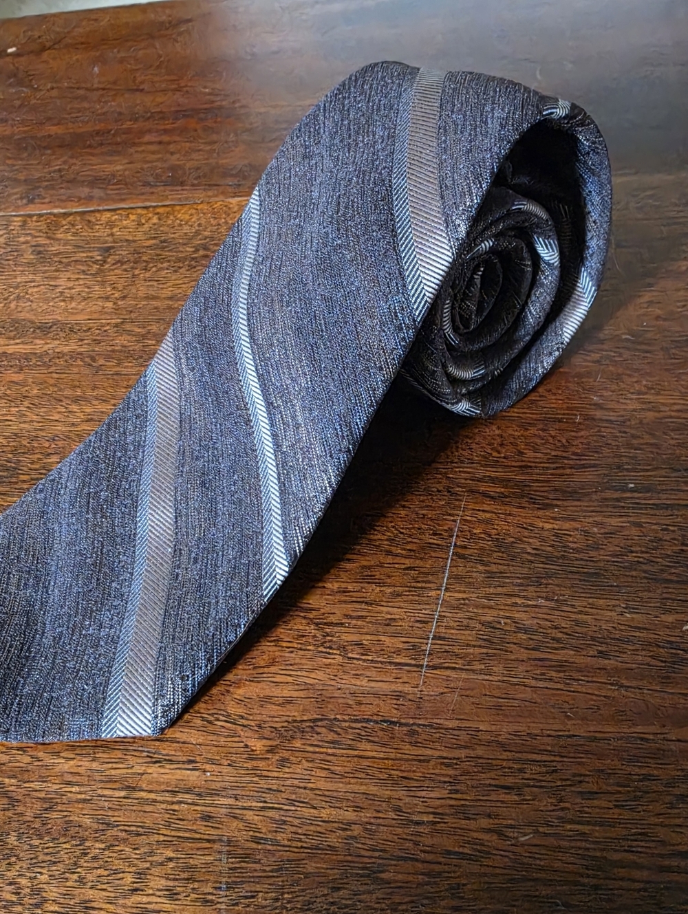 Vintage Don Loper of Beverly Hills Brown Diagonal Striped Tie